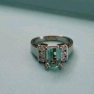 Emerald & Diamond Ring, 14K Gold